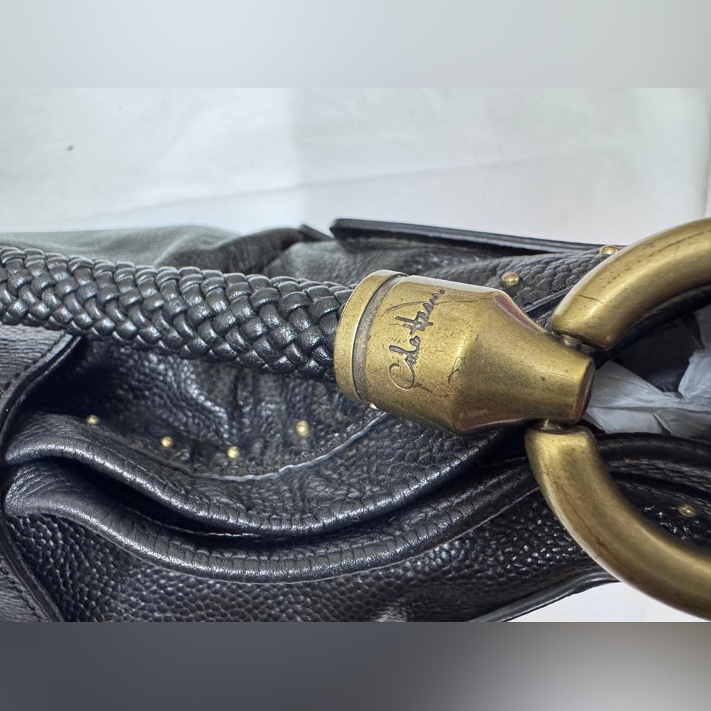 Cole Haan Black Leather Designer Tote Bag - Picture 7 of 9